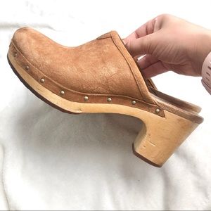Ugg Australia Suede Abbie Chestnut Mules/Clogs
